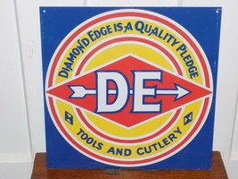 Vintage DE Diamond Edge Tools and Cutlery Tin Sign - $1,014.94 MXN