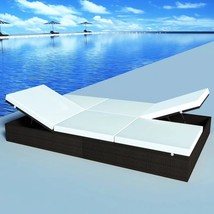  Sun Lounger Brown PE rattan Double Adjustable Headrests - €405,56 EUR