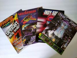 Arcade Game Flyers Invasion The Abductors Indy 500 Hyperdrive Hydro Thun... - $12.14