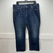 Silver Jeans Womens 14 Suki Capri Curvy Midrise Stretch Denim Blue Distressed - £30.04 GBP