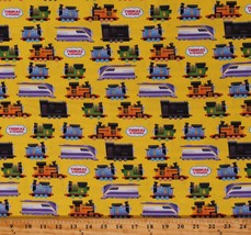 Cotton Full Steam Ahead with Thomas &amp; Friends Engines Fabric Print BTY D679.68 - £11.15 GBP