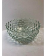 Vintage Clear Patterned Glass Salad Serving Bowl Cuboidal Cube, Ric Rac,... - £13.45 GBP