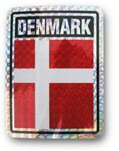 AES Denmark Country Flag Reflective Decal Bumper Sticker - $3.45