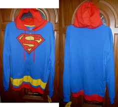 $50 Superman Mens Zip Hoodie Sweatshirt Jacket DC Comics Royal Blue Red NEW M-XL - £25.23 GBP