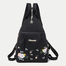 Simple Style Embroidery Small Backpack Shoulder Bags For Women Casual Oxford Che - £20.30 GBP