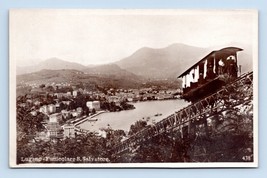 RPPC Lugano-Paradiso Funicolare Railway Mt Salvatore Switzerland Postcar... - £4.95 GBP
