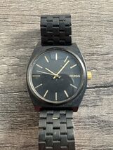 NIXON Watch Men’s Minimal Black Watch Metal Gold Tone Accents - $29.64