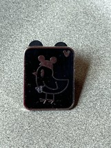 Disney Trading Collector’s Hidden Mickey Black Enamel Silvertone Rectangle w Cut - £7.50 GBP