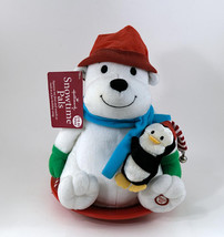 Christmas Hallmark Animated Sledding/Singing Bear Holding a Penguin Works Great - £17.57 GBP