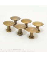 1.18&quot; Lot of 6 Solid Brass Vintage thumbtack tacks Round Knobs Cabinet Pull - $45.12 CAD