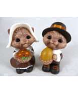Vtg Squirrel Chipmunk Pilgrim Salt &amp; Pepper Shakers Thanksgiving by Hall... - $13.52 CAD
