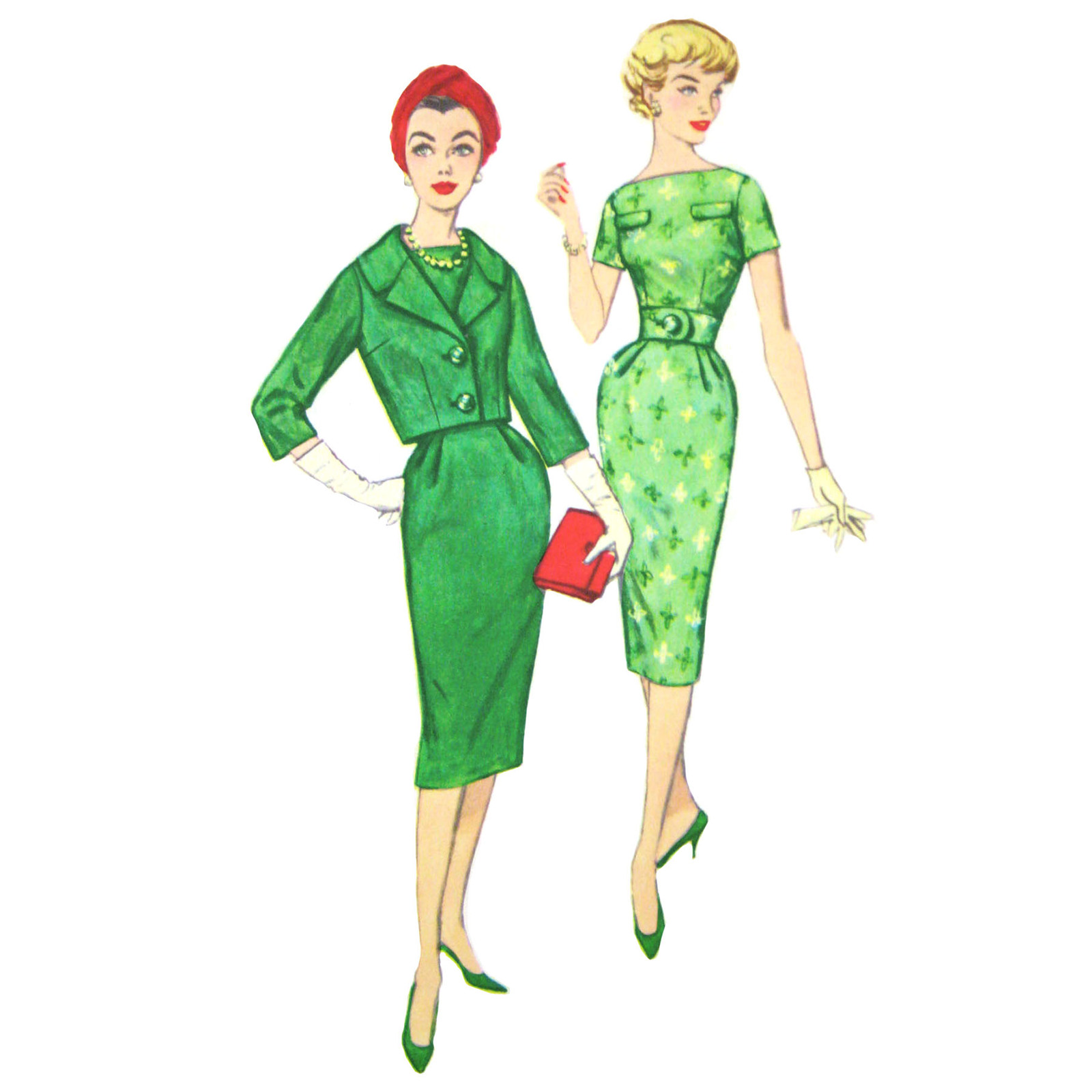1950s Vintage Simplicity Sewing Pattern 3084 Misses Sheath Dress Jacket 12 32B - $9.95
