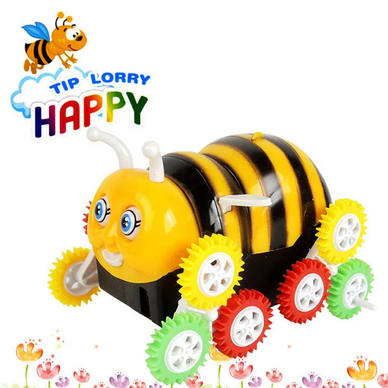 Children Electric Cartoon Toy Car Bee Dump Truck Automatic Flipping Kids - £12.19 GBP