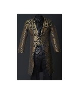 NWT Men&#39;s Black Gold Brocade Steampunk Victorian Goth Vampire Tailcoat J... - £120.54 GBP