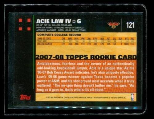 2007-08 TOPPS 50TH ANNIVERSARY Rookie Basketball Card #121 ACIE LAW IV Hawks Item image 2