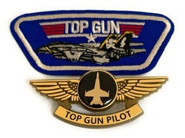 Top Gun Maverick Movie Gold Pilot Wings Pin And Patch Costume Party Pin - £10.80 GBP