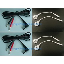 2 Electrode Cables for EMSI-2000 2001 2500 5000 Massagers-Use Snap OR Pi... - $18.95