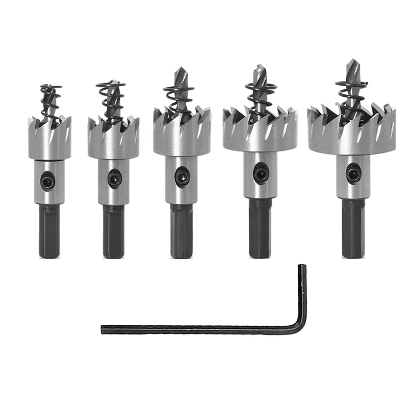 5PCS Titanium Plated HSS Drill Bits Hole Saw Set For Stainless Steel  Hole Punch - £168.05 GBP