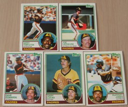 Topps 1983 Garry Templeton Plus 4 other 1983 Padres Baseball Cards set #20 - £0.93 GBP