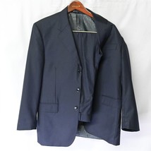 Tiglio 40S | 34 x 29 Navy Blue Stripe Italy Wool 3Btn Suit Jacket Pants - £47.54 GBP