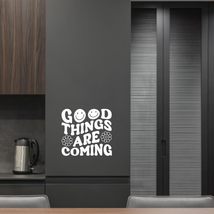 Good Things are Coming Smile Flower Vinyl Decal Sticker Custom Wall Mura... - $9.79