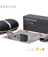 Rectangle Photochromic Polarized Sun glasses for Men Sunglasses Driving ... - £28.59 GBP