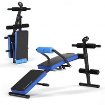 Adjustable Sit Up Bench with LCD Monitor-Blue - Color: Blue - €125,80 EUR