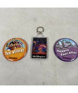 Disneyland Memorabilia Gift Lot 2 Pins &amp; Keychain 1st Visit &amp; More - £9.58 GBP