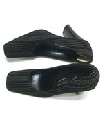 VTG 90s Women&#39;s Newport News Squared Toe Suede Shoes Size 7.5 M Black Le... - $49.30
