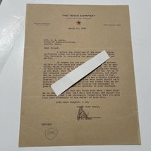 Texaco Letter The Texas Company 1935 signed C. P. Gunn Port Arthur TX  - £63.17 GBP
