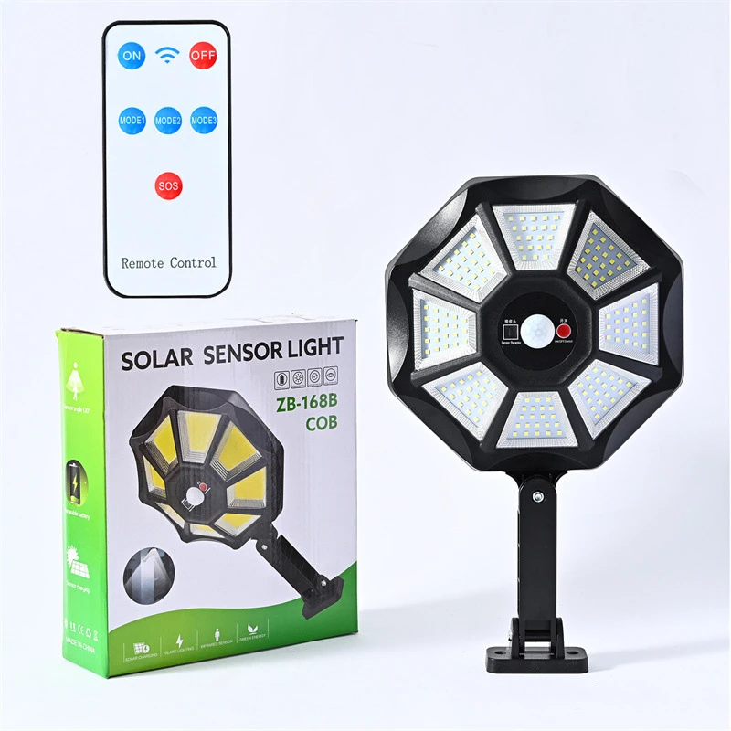 Solar Street Light Outdoor 100W 168 LED IP65 Waterproof Solar Security Lights 30 - £185.53 GBP