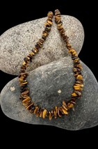 Vintage Navajo Handmade Sterling Silver Tigers Eye Bench Bead Beaded Nec... - £38.35 GBP