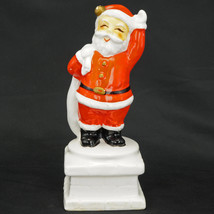 Vintage INARCO Ceramic Santa Waving on Chimney with Bag 1950’s - £21.29 GBP