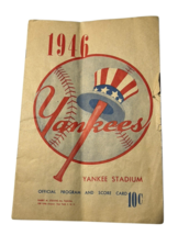 1946 New York Yankees Baseball Program vs Washington Unscored Joe Dimagg... - $1,415.47 MXN