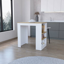 Harlan Kitchen Island: Counter Height Table w/ 3-Side Shelf - $4,268.36 MXN