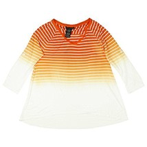 Grace Elements 3/4 Slv Hi-low Hem Dip Dye Top Sweet Orange Womens Sz S-X... - $234.01 MXN
