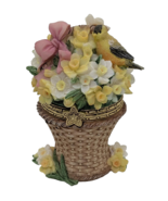 Brittany&#39;s Treasures Jonquil March 1998 Cast Art Floral Basket Trinket Box - $25.76 CAD