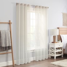 The Eclipse Ines Printed Ombre Textured Light Filtering Grommet Window, Ivory. - $31.92