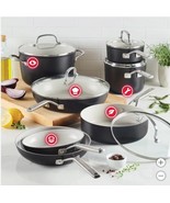 KitchenAid Cookware Set Black 12-Piece Non-Stick Ceramic Oven Safe Hard ... - $374.58 CAD