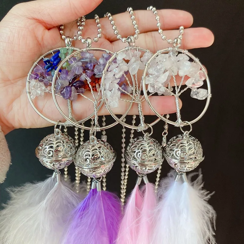 Play Life Tree Car Hanging Feather Dream Catcher Car Pendant A Car Hanging Gift  - £23.17 GBP