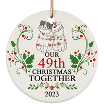 Funny Couple Cat Ornament Christmas Gift Decor 49th Wedding 49 Years Anniversary - £11.80 GBP