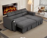 96&quot; Pull Bed L-Shape Sectional Sofa With Adjustable Headrest,Wireless Ch... - $1,967.99