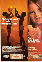 Vintage 1969 Wonder Bread Young Girl Eating Hostess Pie Print Ad Adverti... - $6.49
