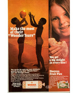 Vintage 1969 Wonder Bread Young Girl Eating Hostess Pie Print Ad Adverti... - £5.06 GBP