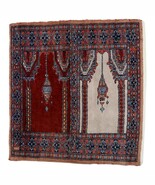 Handmade Vintage Pakistani Lahore Prayer Rug 1.9&#39; x 1.9&#39; (58cm x 60cm), ... - $284.33 CAD