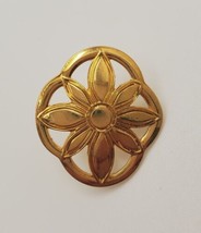 Daisy Girl Scout Pin Gold Tone Membership Girl Scouts Floral Lapel Pinch... - £13.17 GBP