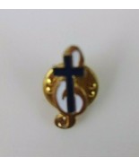 Black Cross With Treble Clef Music Religious Label Pin - $6.44