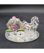 Crystal World Fantasy Cinderella Coach Small Figurine Glass Coach w/Horses - $101.85 CAD