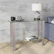 Asta 42&#39;&#39; Wide Rectangular Console Table In Nickel - $146.99