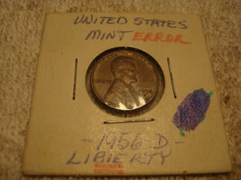 Rare 1956 d wheat penny with error see photos - £160.25 GBP